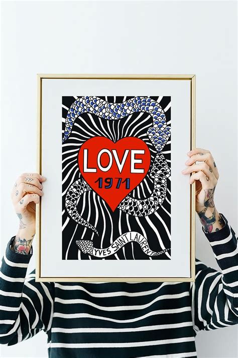 poster yves saint laurent 1971|Yves Saint Laurent Love 1971 Art Print .